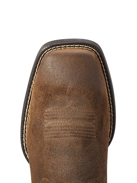 Ariat 10042405 Mens Sport Flying Proud Western Boot Tumbleweed Taupe toe view from above.If you need any assistance with this item or the purchase of this item please call us at five six one seven four eight eight eight zero one Monday through Saturday 10:00a.m EST to 8:00 p.m EST