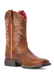 Ariat 10042413 Kids Firecatcher Western Boot Rowdy Brown inner side and front view inner side and front view. If you need any assistance with this item or the purchase of this item please call us at five six one seven four eight eight eight zero one Monday through Saturday 10:00a.m EST to 8:00 p.m EST