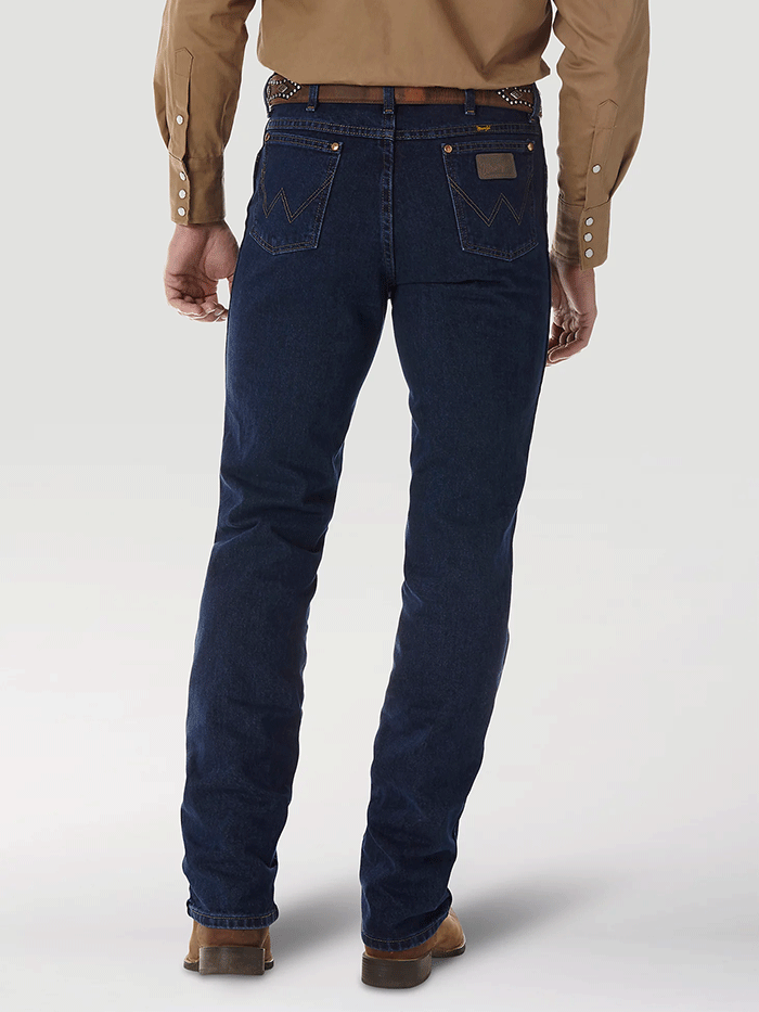 Wrangler 0936DSD Mens Cowboy Cut Slim Fit Jeans Dark Stone front view. If you need any assistance with this item or the purchase of this item please call us at five six one seven four eight eight eight zero one Monday through Saturday 10:00a.m EST to 8:00 p.m EST