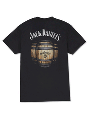 Ely Cattleman 15261459JD-89 Mens Jack Daniels Barrel Graphic T-Shirt Black back view. If you need any assistance with this item or the purchase of this item please call us at five six one seven four eight eight eight zero one Monday through Saturday 10:00a.m EST to 8:00 p.m EST