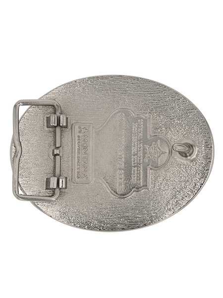 Montana Silversmiths PBR941 PBR Open Flames Belt Buckle back view. If you need any assistance with this item or the purchase of this item please call us at five six one seven four eight eight eight zero one Monday through Saturday 10:00a.m EST to 8:00 p.m EST