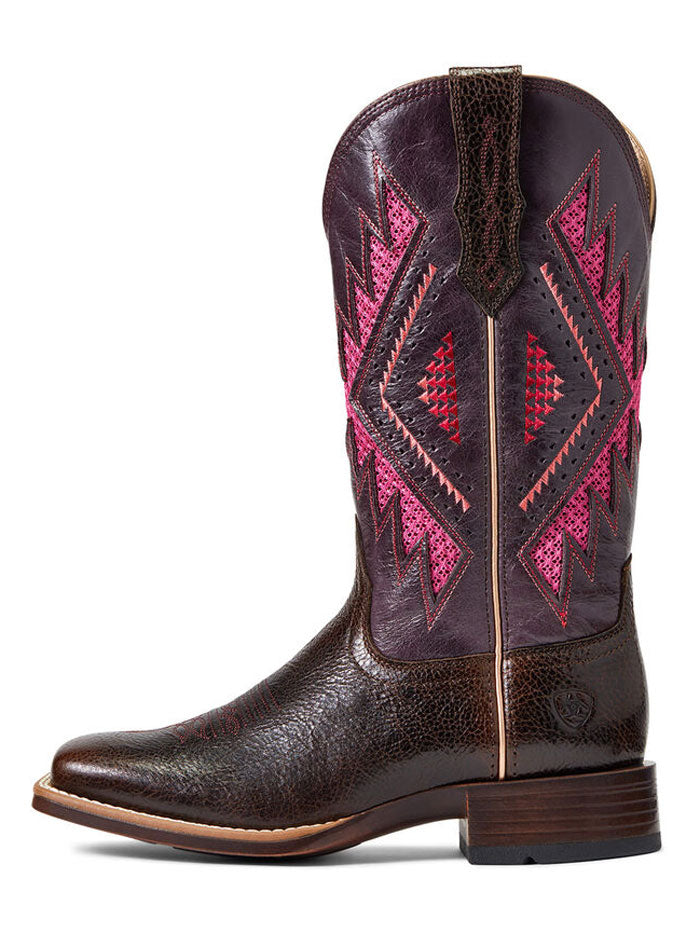Ariat 10040378 Womens Sienna VentTek 360 Western Boot Chocolate Chip side and front view of pair. If you need any assistance with this item or the purchase of this item please call us at five six one seven four eight eight eight zero one Monday through Saturday 10:00a.m EST to 8:00 p.m EST