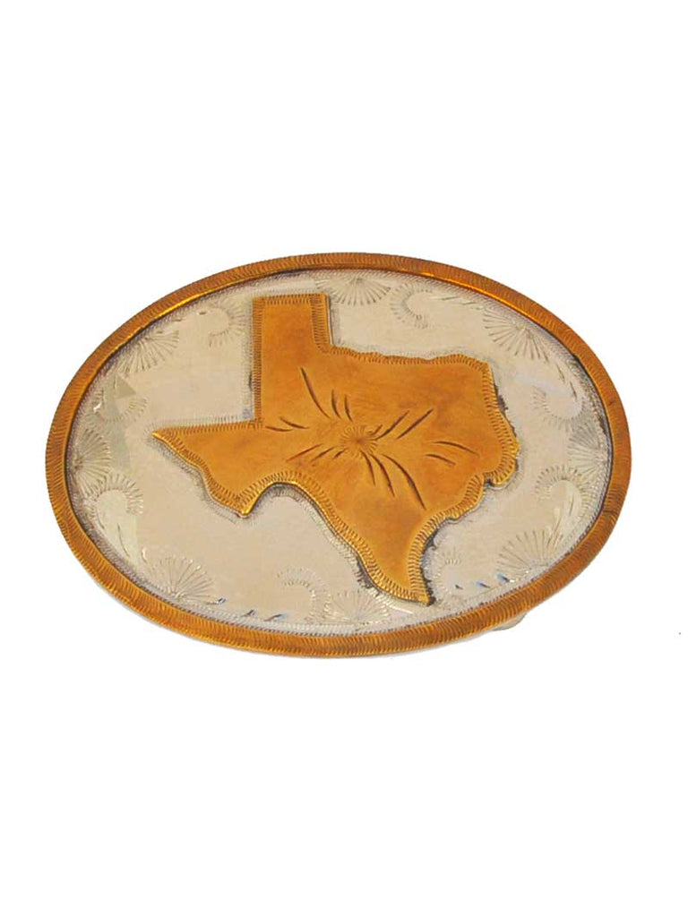 Johnson & Held JHTEXAS Nickle Silver Texas State Handcrafted Belt Buckle front view. If you need any assistance with this item or the purchase of this item please call us at five six one seven four eight eight eight zero one Monday through Saturday 10:00a.m EST to 8:00 p.m EST