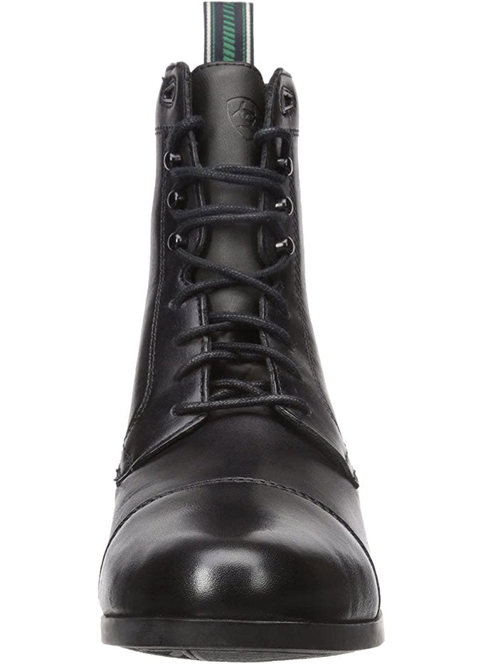 Ariat 1002013 Womens Heritage IV Zip Lace-up Paddock Boot Black pair front and back view. If you need any assistance with this item or the purchase of this item please call us at five six one seven four eight eight eight zero one Monday through Saturday 10:00a.m EST to 8:00 p.m EST