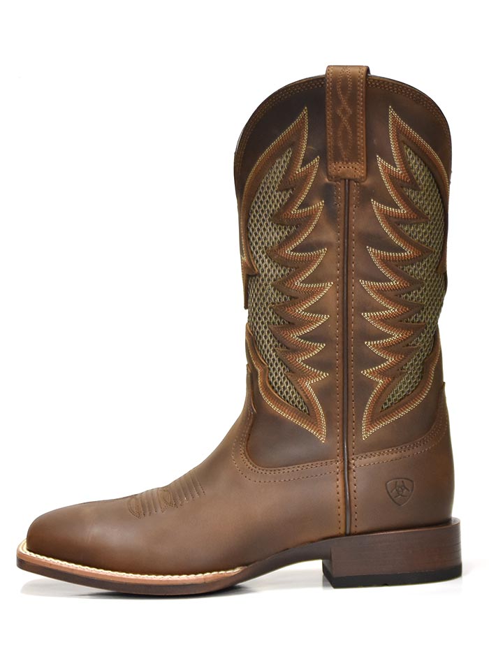 Ariat 10023129 Mens Venttek Ultra Square Toe Boot Distress Brown Pair front and back view. If you need any assistance with this item or the purchase of this item please call us at five six one seven four eight eight eight zero one Monday through Saturday 10:00a.m EST to 8:00 p.m EST