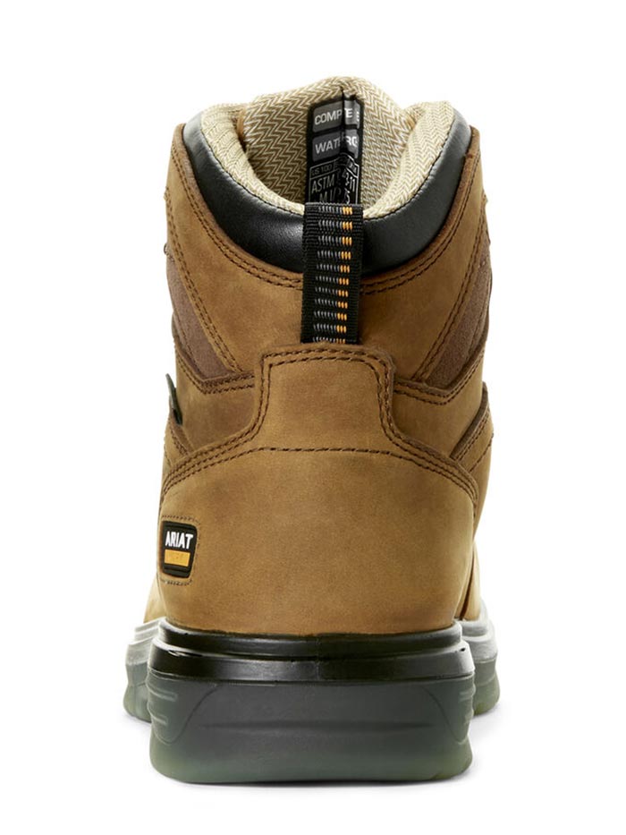 Ariat 10027335 Mens Turbo 6" Waterproof H2O Carbon Toe Work Boot Aged Bark front and side view. If you need any assistance with this item or the purchase of this item please call us at five six one seven four eight eight eight zero one Monday through Saturday 10:00a.m EST to 8:00 p.m EST