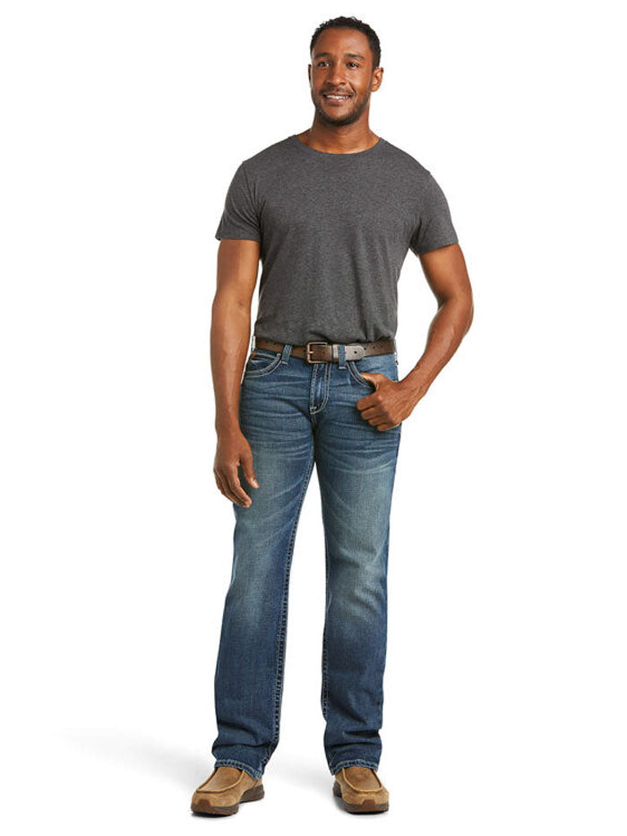 Ariat 10027748 Mens M7 Rocker Stretch Coltrane Stackable Straight Leg Jean Silverton front view. If you need any assistance with this item or the purchase of this item please call us at five six one seven four eight eight eight zero one Monday through Saturday 10:00a.m EST to 8:00 p.m EST