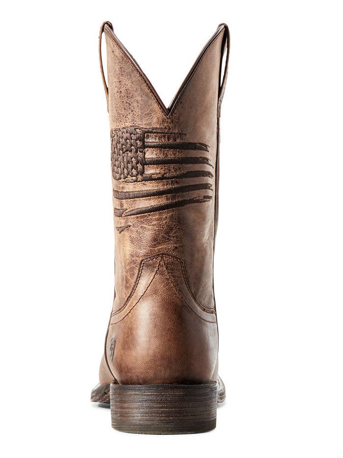 Ariat 10029699 Mens Circuit Patriot Embroidery Flag Western Boot Tan side front. If you need any assistance with this item or the purchase of this item please call us at five six one seven four eight eight eight zero one Monday through Saturday 10:00a.m EST to 8:00 p.m EST