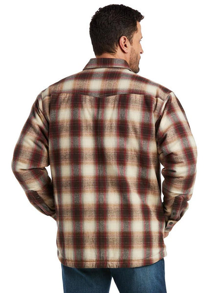 Ariat 10037009 Mens Retro Harley Insulated Plaid Shirt Jacket BOARDWALK back view. If you need any assistance with this item or the purchase of this item please call us at five six one seven four eight eight eight zero one Monday through Saturday 10:00a.m EST to 8:00 p.m EST