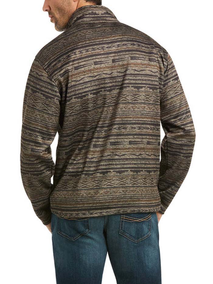 Ariat 10037282 Mens Wesley Sweater Serape Print Tan front view. If you need any assistance with this item or the purchase of this item please call us at five six one seven four eight eight eight zero one Monday through Saturday 10:00a.m EST to 8:00 p.m EST