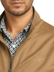 Ariat 10037497 Mens Grizzly Canvas Lightweight Jacket Cub front close up. If you need any assistance with this item or the purchase of this item please call us at five six one seven four eight eight eight zero one Monday through Saturday 10:00a.m EST to 8:00 p.m EST