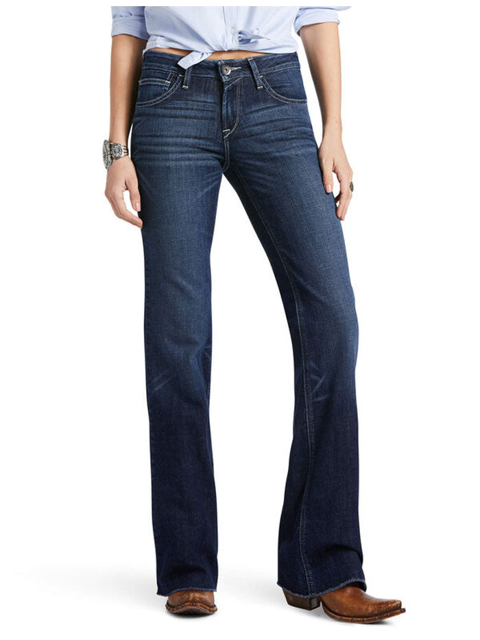 Ariat 10039598 Womens Trouser Perfect Rise London Wide Leg Jean Rascal front view. If you need any assistance with this item or the purchase of this item please call us at five six one seven four eight eight eight zero one Monday through Saturday 10:00a.m EST to 8:00 p.m EST