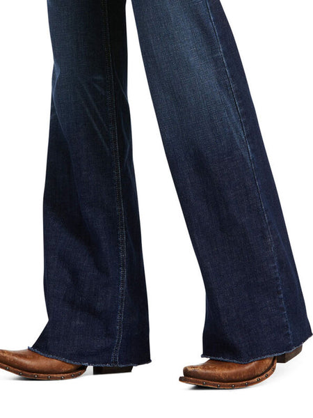 Ariat 10039598 Womens Trouser Perfect Rise London Wide Leg Jean Rascal leg view. If you need any assistance with this item or the purchase of this item please call us at five six one seven four eight eight eight zero one Monday through Saturday 10:00a.m EST to 8:00 p.m EST