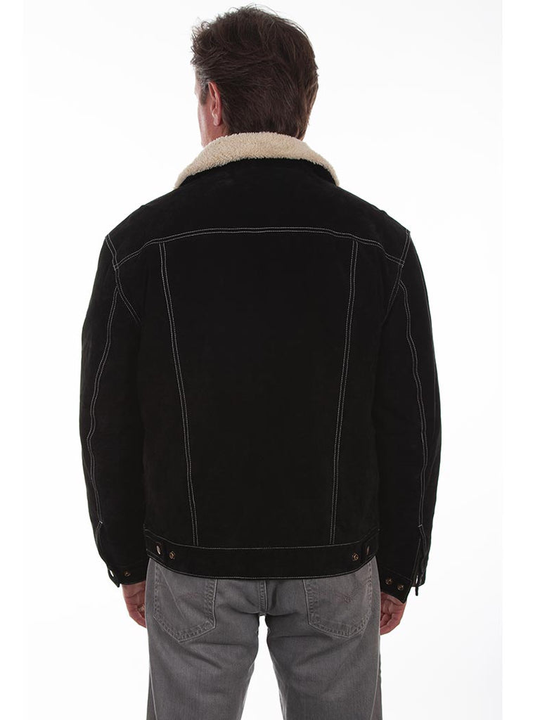 Scully 1015-19 Mens Boar Suede Western Jean Jacket Black front view. If you need any assistance with this item or the purchase of this item please call us at five six one seven four eight eight eight zero one Monday through Saturday 10:00a.m EST to 8:00 p.m EST