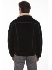 Scully 1015-19 Mens Boar Suede Western Jean Jacket Black back view. If you need any assistance with this item or the purchase of this item please call us at five six one seven four eight eight eight zero one Monday through Saturday 10:00a.m EST to 8:00 p.m EST