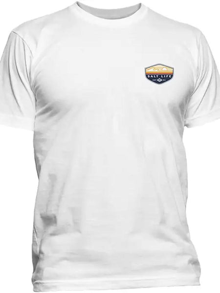Salt Life SLM10834 Mens The Flash Pocket Tee White front view. If you need any assistance with this item or the purchase of this item please call us at five six one seven four eight eight eight zero one Monday through Saturday 10:00a.m EST to 8:00 p.m EST