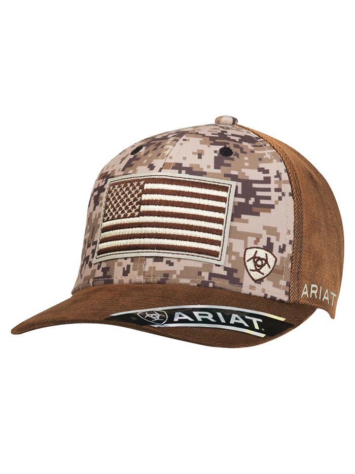 Ariat 15094156 Mens Oilskin US Flag Digital Camo Ball Cap –