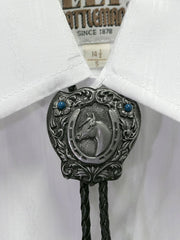 Fashionwest 1750 Horse Shield Western Bolo Tie front view