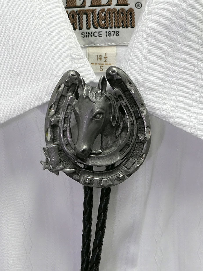 Fashionwest 1758 Horse shoe Western Bolo Tie front view