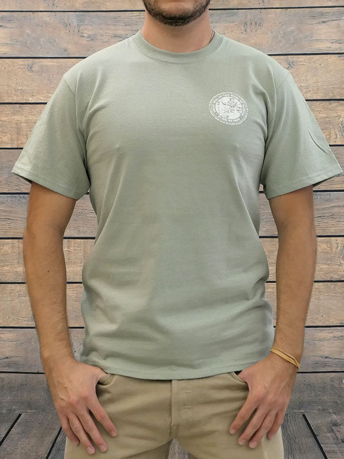 JC Western 1PC61SS Mens Live Country Short Sleeve Tees Stonewashed Green BACK VIEW. If you need any assistance with this item or the purchase of this item please call us at five six one seven four eight eight eight zero one Monday through Saturday 10:00a.m EST to 8:00 p.m EST