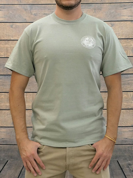 JC Western 1PC61SS Mens Live Country Short Sleeve Tees Stonewashed Green FRONT VIEW. If you need any assistance with this item or the purchase of this item please call us at five six one seven four eight eight eight zero one Monday through Saturday 10:00a.m EST to 8:00 p.m EST