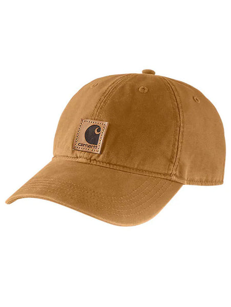 Carhartt 100289-211 Canvas Cap Brown side / front view. If you need any assistance with this item or the purchase of this item please call us at five six one seven four eight eight eight zero one Monday through Saturday 10:00a.m EST to 8:00 p.m EST