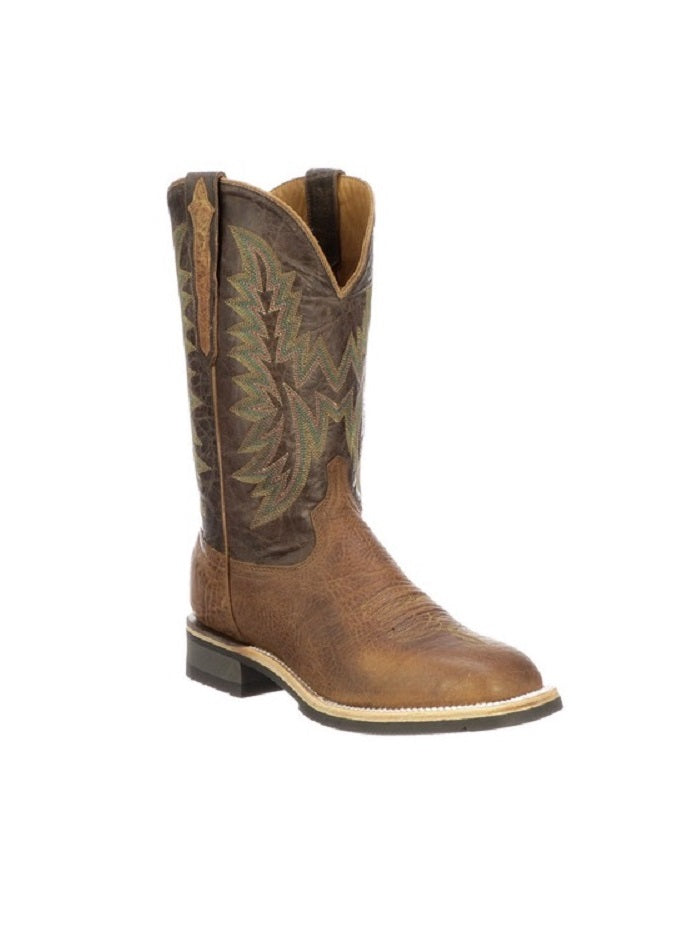 Lucchese M4091.WF Mens Rudy Peanut Cowhide Performance Cowboy Boots Tan front and side view. If you need any assistance with this item or the purchase of this item please call us at five six one seven four eight eight eight zero one Monday through Saturday 10:00a.m EST to 8:00 p.m EST