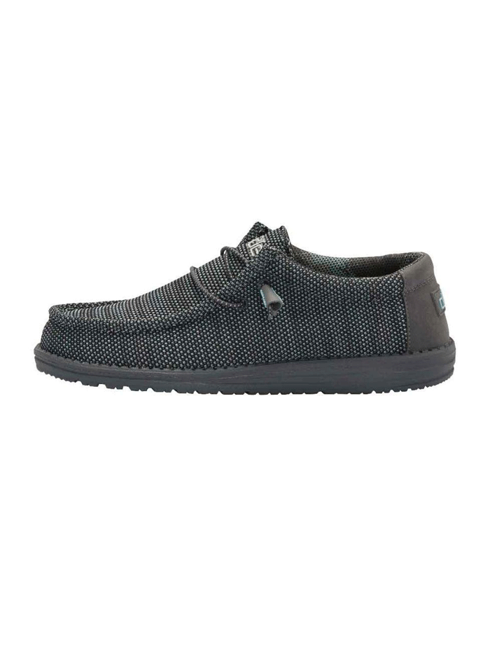 Hey Dude 110352138 Mens Wally Sox Shoe Asphalt Azur side view pair. If you need any assistance with this item or the purchase of this item please call us at five six one seven four eight eight eight zero one Monday through Saturday 10:00a.m EST to 8:00 p.m EST