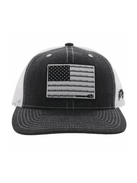 Hooey 2210T-CHWH Liberty Roper Trucker Hat Charcoal White full front view. If you need any assistance with this item or the purchase of this item please call us at five six one seven four eight eight eight zero one Monday through Saturday 10:00a.m EST to 8:00 p.m EST