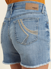Ariat 10043203 Womens Nayla Boyfriend Denim Short Colorado back close up. If you need any assistance with this item or the purchase of this item please call us at five six one seven four eight eight eight zero one Monday through Saturday 10:00a.m EST to 8:00 p.m EST