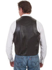 Scully 206 Mens Leather Whip Stitch TrailRider Leather Vests 206 Black back view. If you need any assistance with this item or the purchase of this item please call us at five six one seven four eight eight eight zero one Monday through Saturday 10:00a.m EST to 8:00 p.m EST