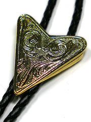 Fashionwest 2076G Triangular Western Bolo Tie Gold close up. If you need any assistance with this item or the purchase of this item please call us at five six one seven four eight eight eight zero one Monday through Saturday 10:00a.m EST to 8:00 p.m EST
