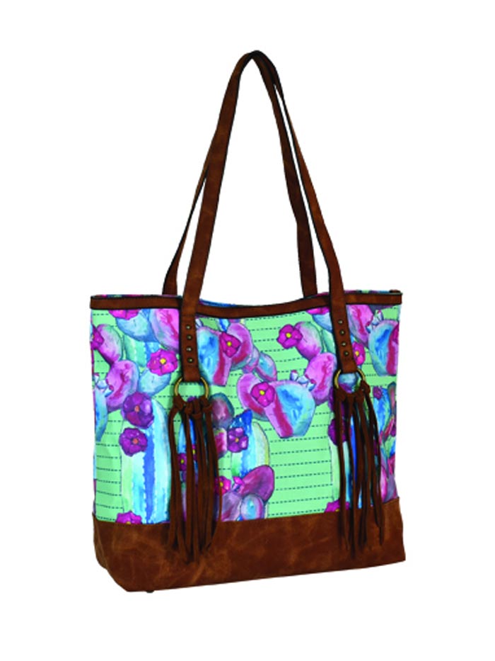 CatchFly 2164600TRQ Womens Watercolor Suede Fringe Tote Multi Front view. If you need any assistance with this item or the purchase of this item please call us at five six one seven four eight eight eight zero one Monday through Saturday 10:00a.m EST to 8:00 p.m EST