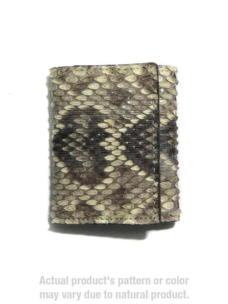 Skin Shop 2230 Rattle Snake Skin Leather Tri-Fold Wallet Natural front view. If you need any assistance with this item or the purchase of this item please call us at five six one seven four eight eight eight zero one Monday through Saturday 10:00a.m EST to 8:00 p.m EST
