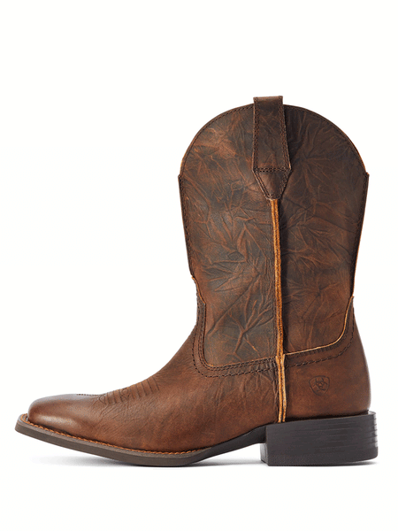 Ariat 10042586 Mens Sport Rambler Western Boot Bartop Brown side view. If you need any assistance with this item or the purchase of this item please call us at five six one seven four eight eight eight zero one Monday through Saturday 10:00a.m EST to 8:00 p.m EST