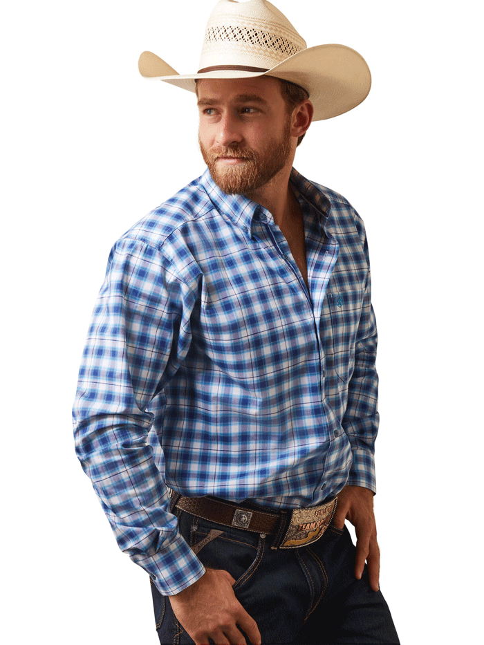 Ariat 10043800 Mens Pro Series Lex Fitted Shirt White front view. If you need any assistance with this item or the purchase of this item please call us at five six one seven four eight eight eight zero one Monday through Saturday 10:00a.m EST to 8:00 p.m EST