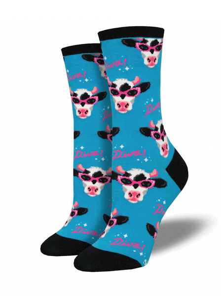 Socksmith WNC2804 Womens Milk Diva Crew Socks Blue. If you need any assistance with this item or the purchase of this item please call us at five six one seven four eight eight eight zero one Monday through Saturday 10:00a.m EST to 8:00 p.m EST