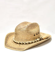 Bullhide OUTRIDER 2933 Kids Western Palm Hat Natural side and front view. If you need any assistance with this item or the purchase of this item please call us at five six one seven four eight eight eight zero one Monday through Saturday 10:00a.m EST to 8:00 p.m EST