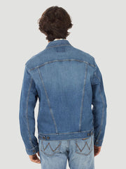 Wrangler 112318303 Mens Retro Denim Jacket Antique Navy back view. If you need any assistance with this item or the purchase of this item please call us at five six one seven four eight eight eight zero one Monday through Saturday 10:00a.m EST to 8:00 p.m EST