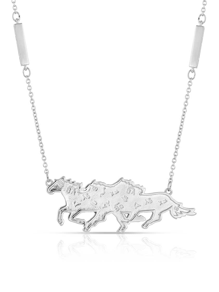 Montana Silversmiths NC5319 Womens All the Pretty Horses Necklace Silver front view. If you need any assistance with this item or the purchase of this item please call us at five six one seven four eight eight eight zero one Monday through Saturday 10:00a.m EST to 8:00 p.m EST