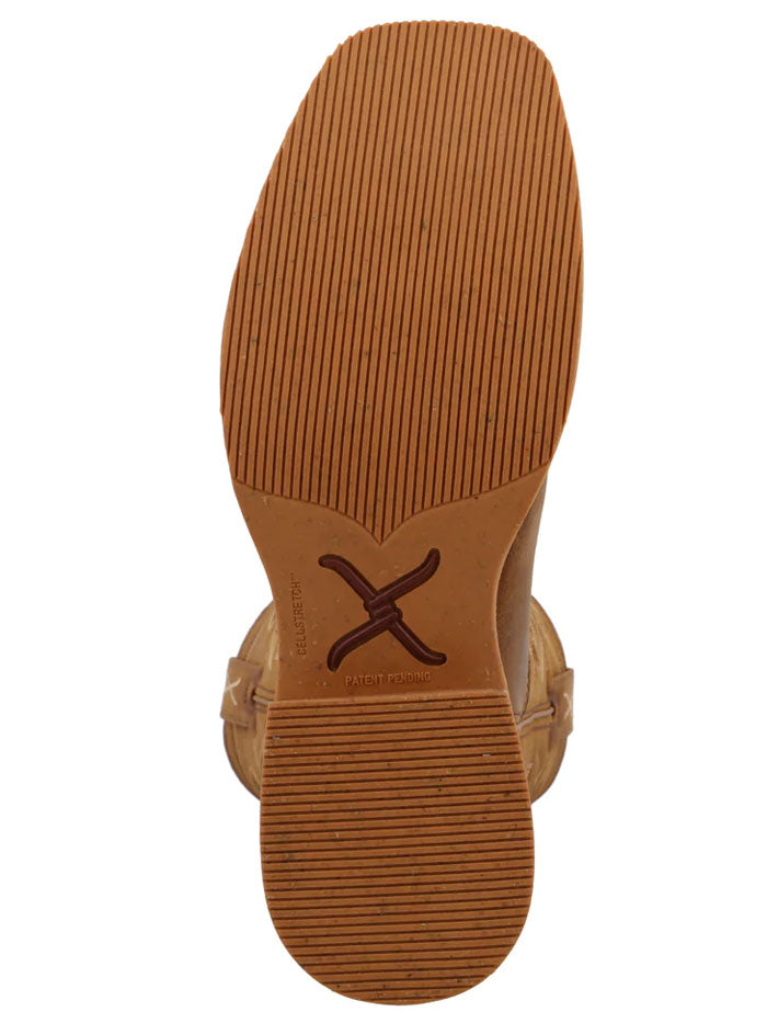 Twisted X MXTR005 Mens Tech X Boot Saddle And Rustic Orange side and front view. If you need any assistance with this item or the purchase of this item please call us at five six one seven four eight eight eight zero one Monday through Saturday 10:00a.m EST to 8:00 p.m EST