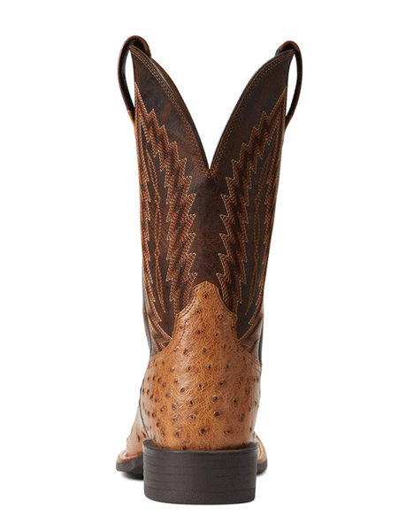 Ariat 10040281 Mens Quantum Primo Full Quill Ostrich Western Boot Beam Brown back view. If you need any assistance with this item or the purchase of this item please call us at five six one seven four eight eight eight zero one Monday through Saturday 10:00a.m EST to 8:00 p.m EST