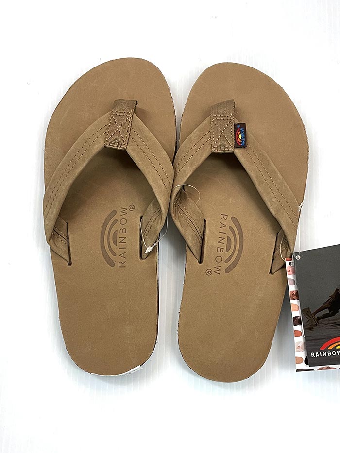 Rainbow 301ALTS-DKBR Mens Single Layer Classic Arch Support Sandals Dark Brown view from above. If you need any assistance with this item or the purchase of this item please call us at five six one seven four eight eight eight zero one Monday through Saturday 10:00a.m EST to 8:00 p.m EST