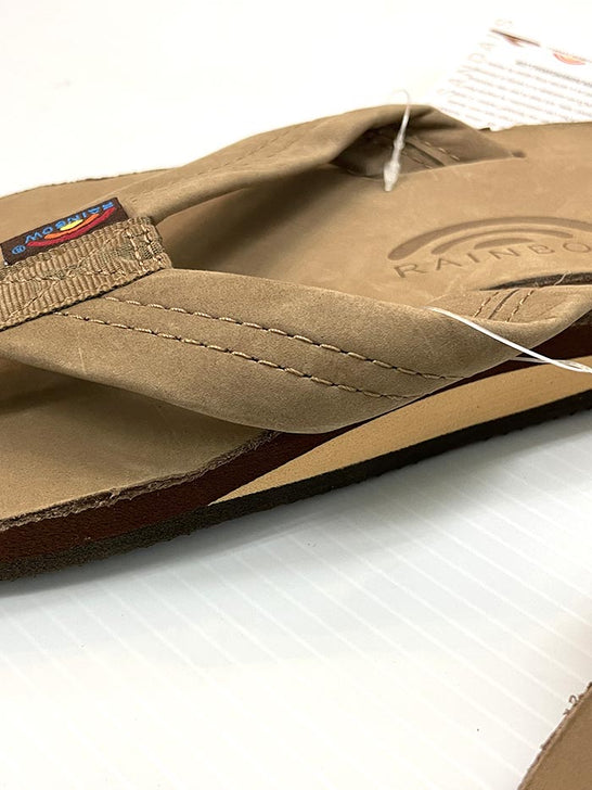 Rainbow 301ALTS-DKBR Mens Single Layer Classic Arch Support Sandals Dark Brown side view. If you need any assistance with this item or the purchase of this item please call us at five six one seven four eight eight eight zero one Monday through Saturday 10:00a.m EST to 8:00 p.m EST