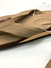 Rainbow 301ALTS-DKBR Mens Single Layer Classic Arch Support Sandals Dark Brown side view. If you need any assistance with this item or the purchase of this item please call us at five six one seven four eight eight eight zero one Monday through Saturday 10:00a.m EST to 8:00 p.m EST