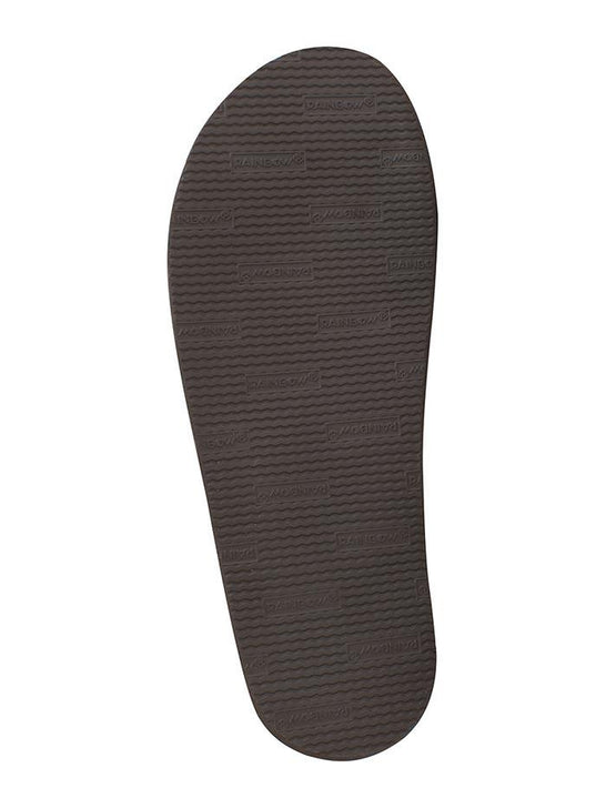Rainbow 301ALTS-DKBR Mens Single Layer Classic Arch Support Sandals Dark Brown sole view. If you need any assistance with this item or the purchase of this item please call us at five six one seven four eight eight eight zero one Monday through Saturday 10:00a.m EST to 8:00 p.m EST