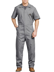 Dickies 33999 Mens Lightweight Short Sleeve Coveralls 33999GY GREY FRONT.If you need any assistance with this item or the purchase of this item please call us at five six one seven four eight eight eight zero one Monday through Saturday 10:00a.m EST to 8:00 p.m EST