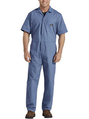 Dickies 33999 Mens Lightweight Short Sleeve Coveralls 33999MB FRONT. If you need any assistance with this item or the purchase of this item please call us at five six one seven four eight eight eight zero one Monday through Saturday 10:00a.m EST to 8:00 p.m EST