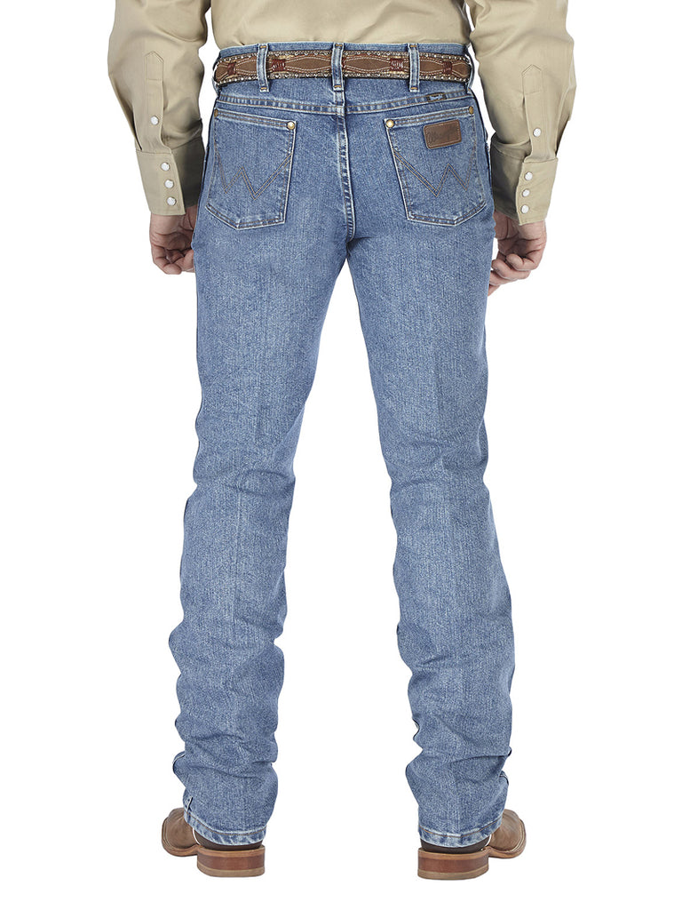 Wrangler 36MCVLS Mens Premium Performance Cool Vantage Cowboy Cut Slim Fit Jean Light Stone front view. If you need any assistance with this item or the purchase of this item please call us at five six one seven four eight eight eight zero one Monday through Saturday 10:00a.m EST to 8:00 p.m EST