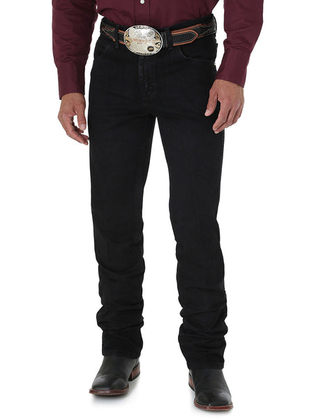 Wrangler 36MWZBK Premium Performance Cowboy Cut Slim Fit Jean Black front view. If you need any assistance with this item or the purchase of this item please call us at five six one seven four eight eight eight zero one Monday through Saturday 10:00a.m EST to 8:00 p.m EST